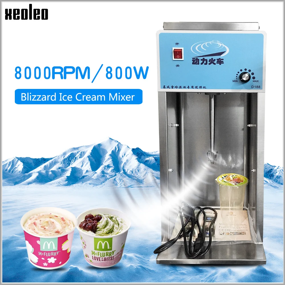 Производител на Сладолед XEOLEO Blizzard 800 W, Пасатор за Сладолед Вълнение 8000 об/мин Миксер за Сладолед MC Вълнение Молочник От Неръждаема Стомана Изображение 0
