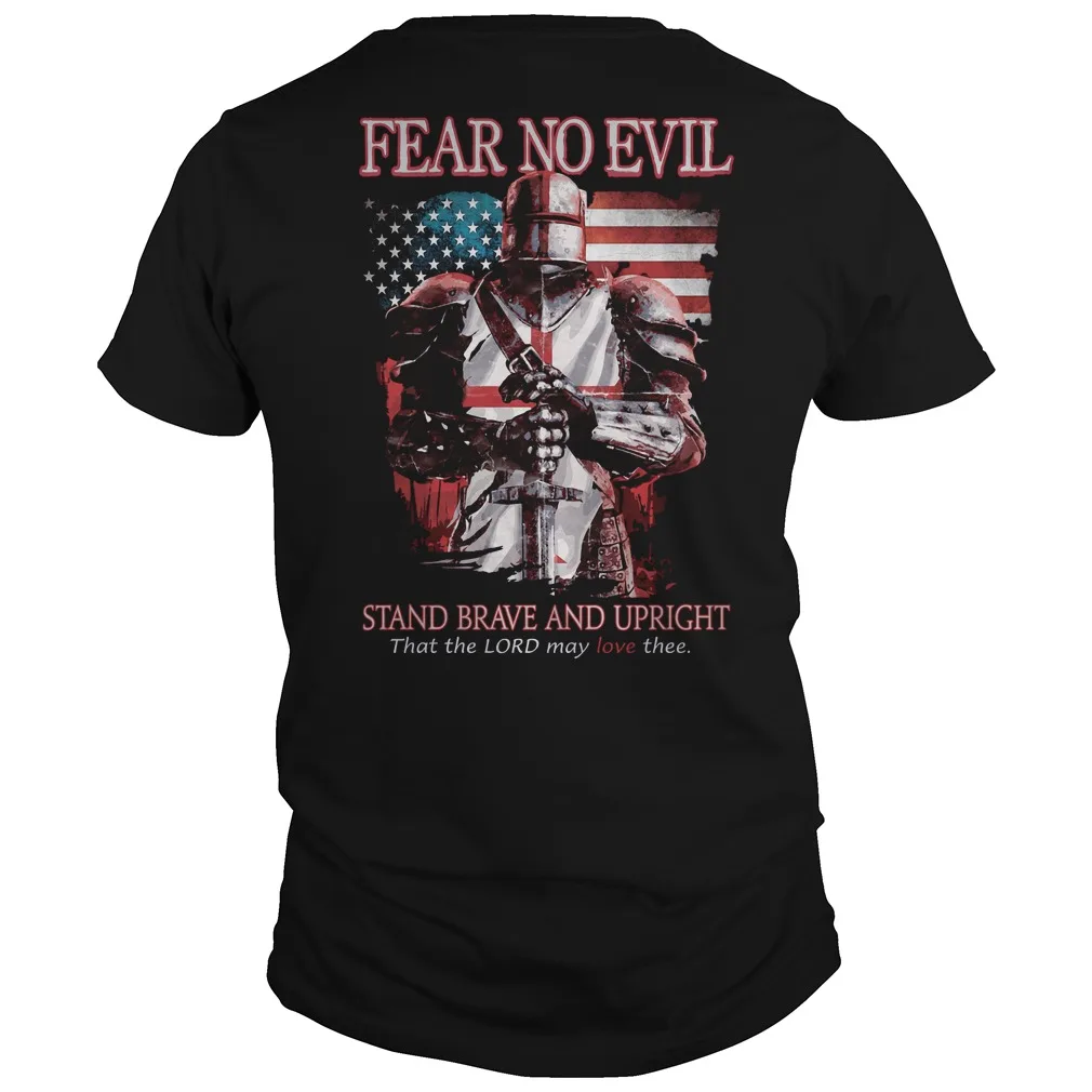 Не се страхувайте от Злото. Тениска американски рицарите тамплиери-кръстоносците. Нова тениска от 100% Памук С Къс Ръкав и Кръгло деколте, Ежедневни Мъжки Дрехи, Топ Изображение 0