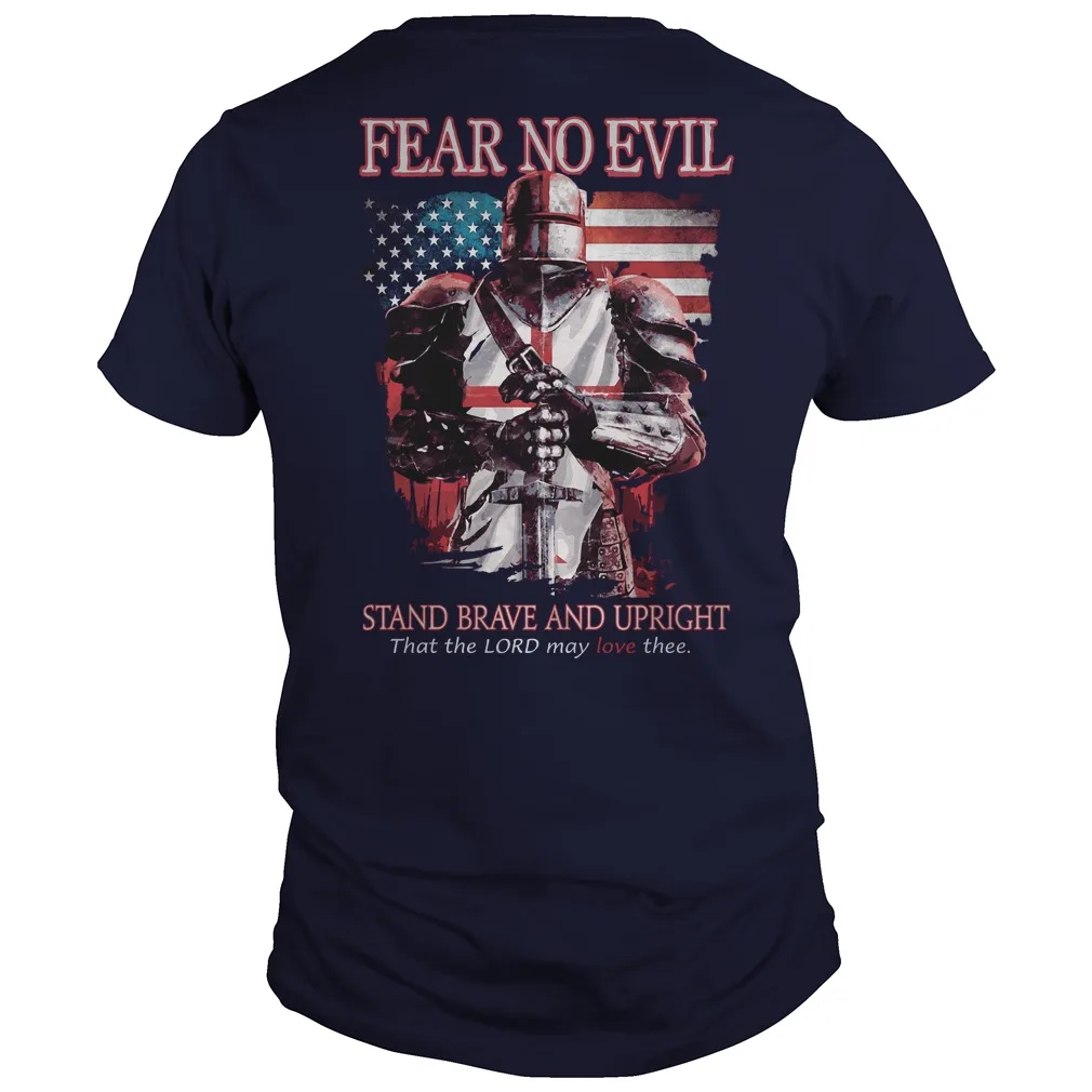 Не се страхувайте от Злото. Тениска американски рицарите тамплиери-кръстоносците. Нова тениска от 100% Памук С Къс Ръкав и Кръгло деколте, Ежедневни Мъжки Дрехи, Топ Изображение 1