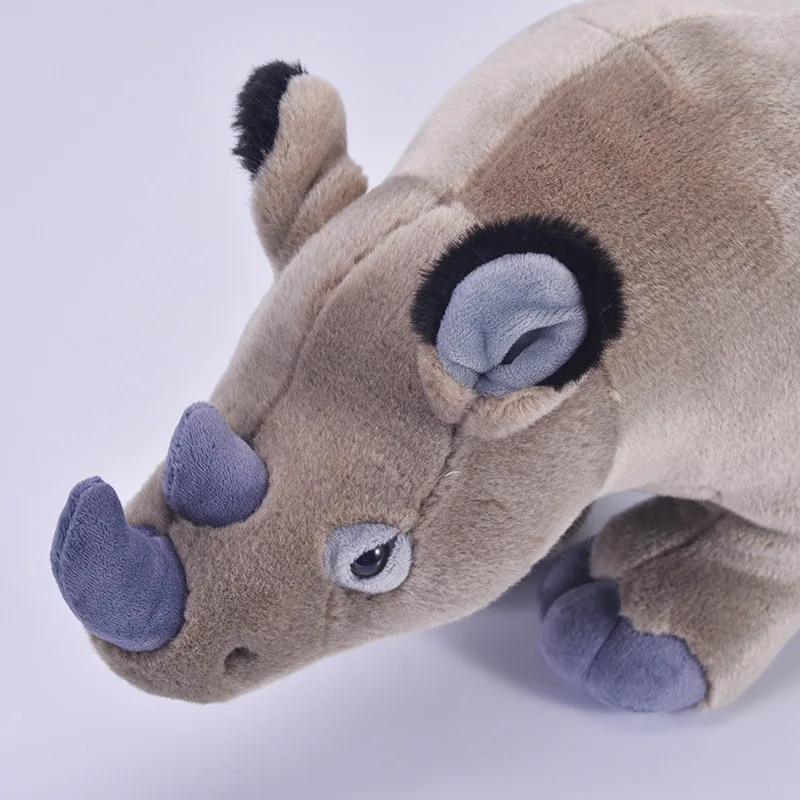 [Забавно] 50 см Реалистичен Симулация на носорог Плюшени Играчки сладък Мек носорог Меки Животни кукла Играчка за рождения Ден На Коледа Подаръци За Деца Изображение 3