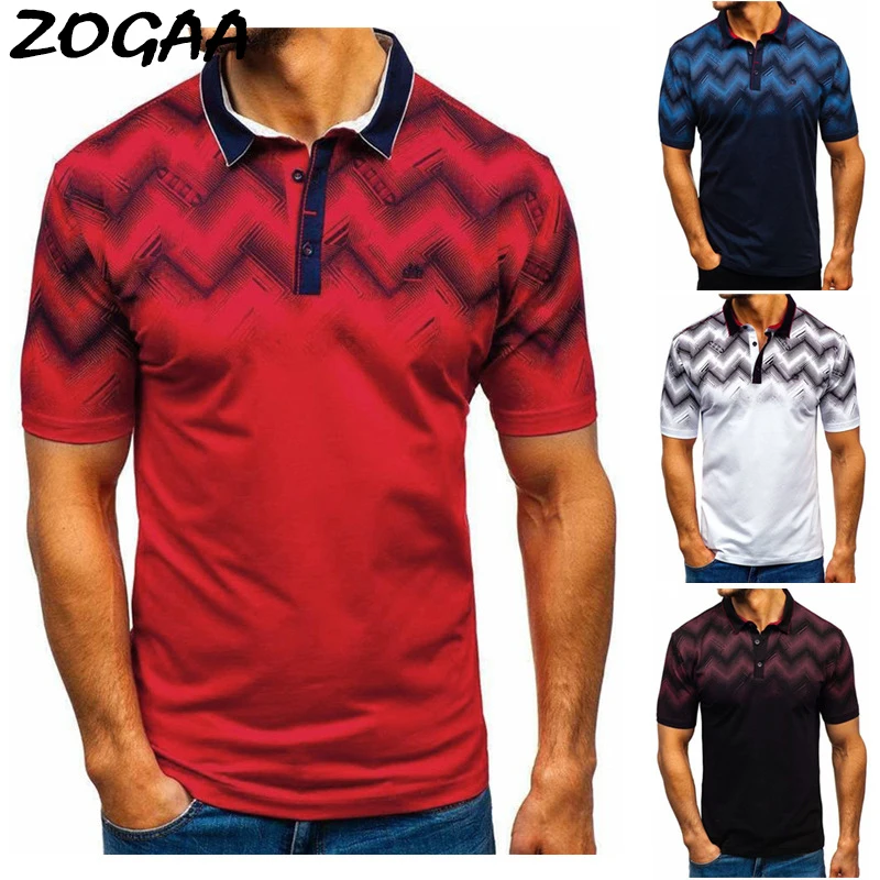 Мъжки ризи поло ZOGAA мъжки ризи поло с къс ръкав риза поло мъжко облекло Изображение 0