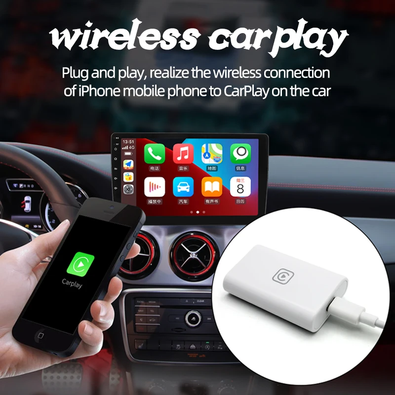 Smart CarPlay Box Carpaly Модул P3819 Bluetooth 5,0 Безжичен Type-C Поддръжка на Siri Двойна WiFi Поддръжка на Wi-Fi интернет Приложение за Оригиналната Кола Изображение 3