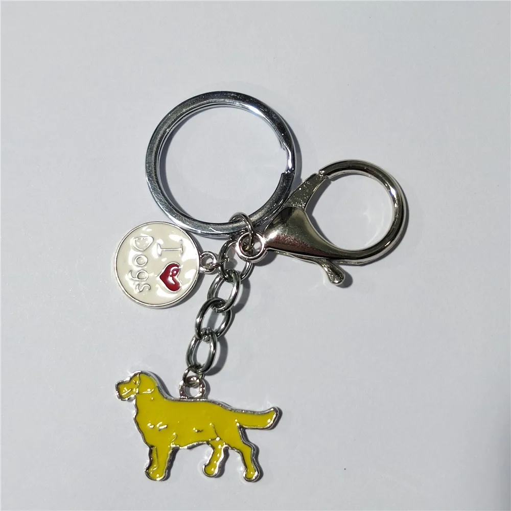 Жълто Куче Висулка САМ Мода Бижута Чанта Чар Любимец Куче виси Етикет Ключодържател Изображение 0