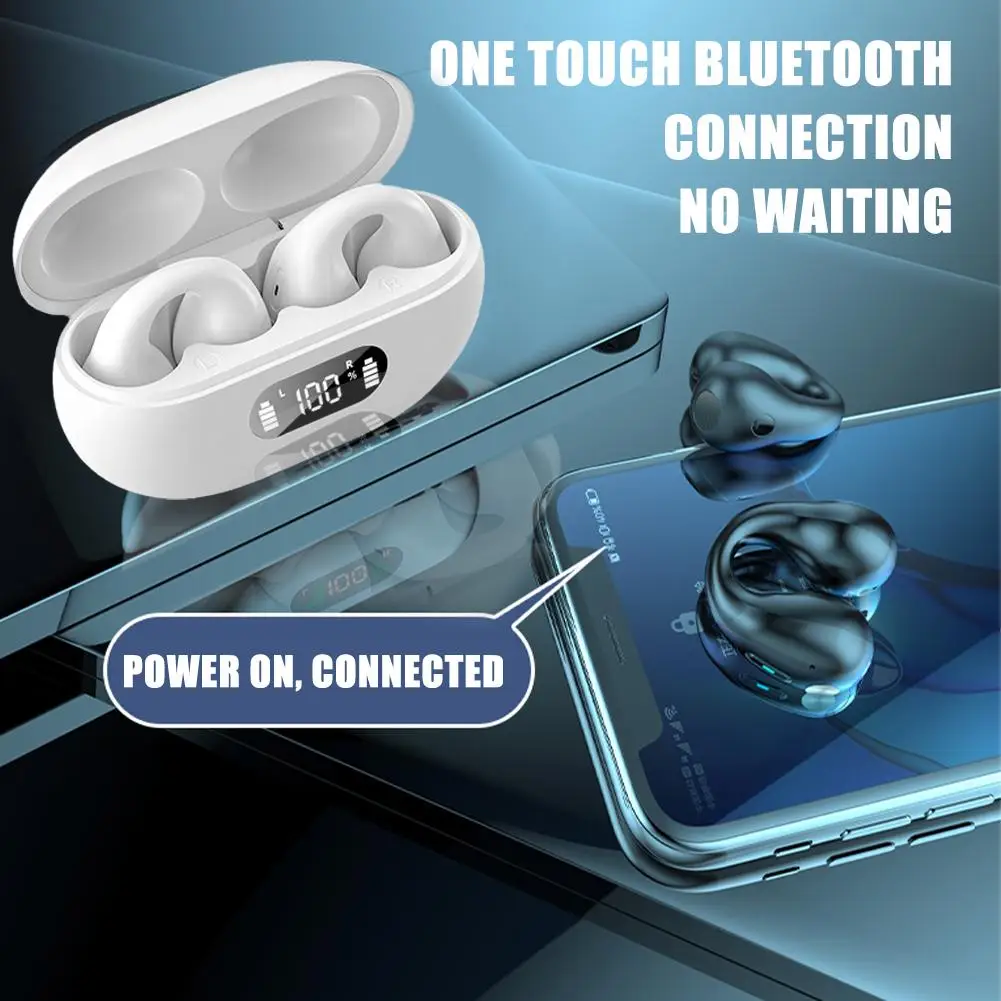 Безжична Bluetooth Втулки Спортни Костна Проводимост Клип Ухо Удобно За Носене Мини Безжичната Слушалка На Ухото На Куката Изображение 2