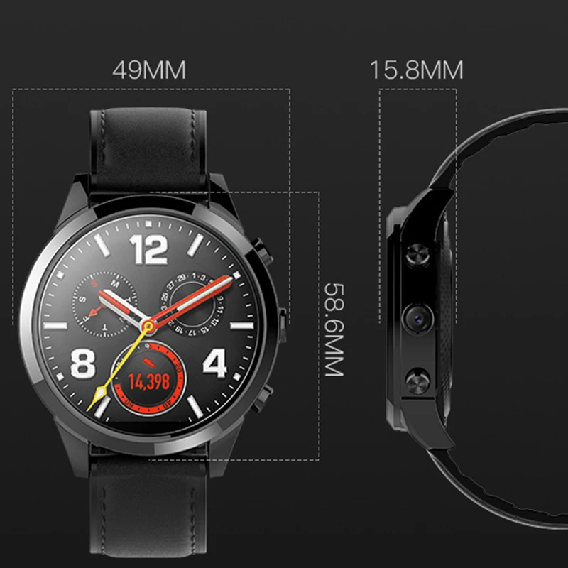 метална каишка Android 4g lte Смарт часовници мъжки GPS навигация, WIFI монитор на сърдечния ритъм на монитора на сън bluetooth умен часовник ръчен часовник Изображение 2