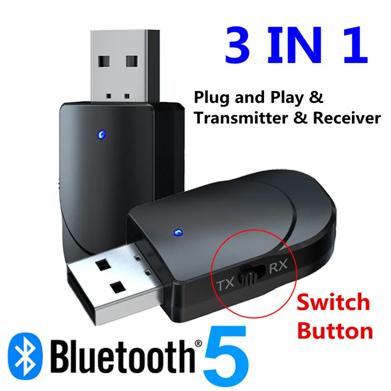 USB Bluetooth 5,0 Предавател Приемник 3 в 1 EDR Адаптер Ключ 3.5 мм AUX вход RCA за ТЕЛЕВИЗИЯ PC Слушалки за Домашно Стерео Авто HI FI Аудио Изображение 0