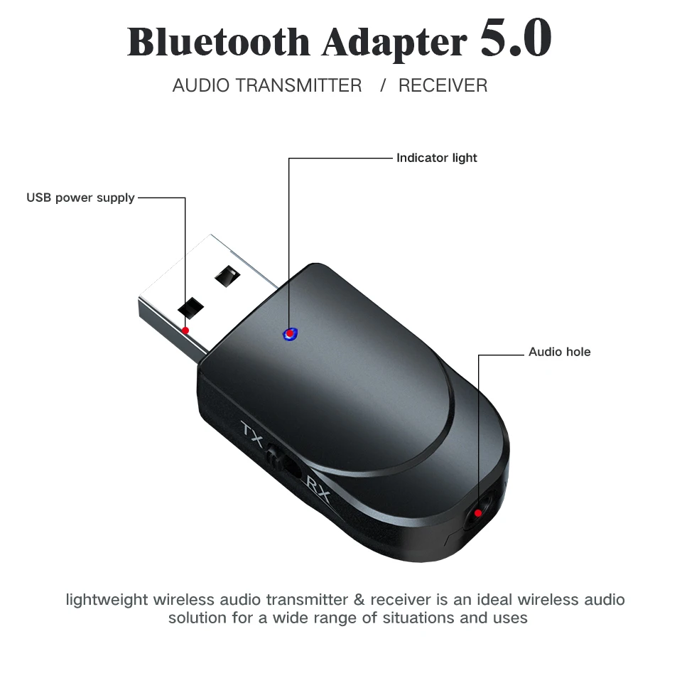 USB Bluetooth 5,0 Предавател Приемник 3 в 1 EDR Адаптер Ключ 3.5 мм AUX вход RCA за ТЕЛЕВИЗИЯ PC Слушалки за Домашно Стерео Авто HI FI Аудио Изображение 2