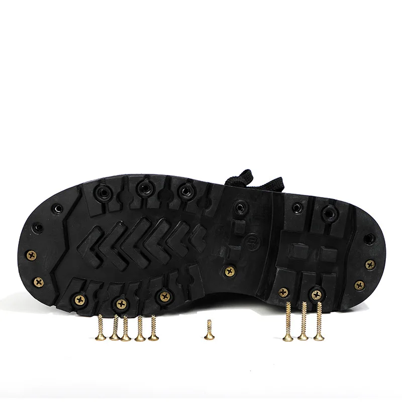 Улични обувки до средата на прасците от естествена Кожа в британския стил, мъжки Тактически Обувки, Нескользящие Армейските Ботуши гумени подметки, Черни обувки Martin Изображение 5