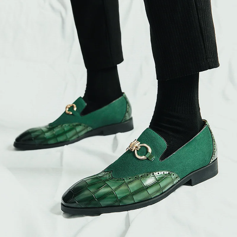 Обувки; Мъжки кожени официални модни лоферы; класически обувки за шофиране без шнур; мъжки ежедневни мокасини на равна подметка; меки обувки за сватба-oxfords Изображение 2