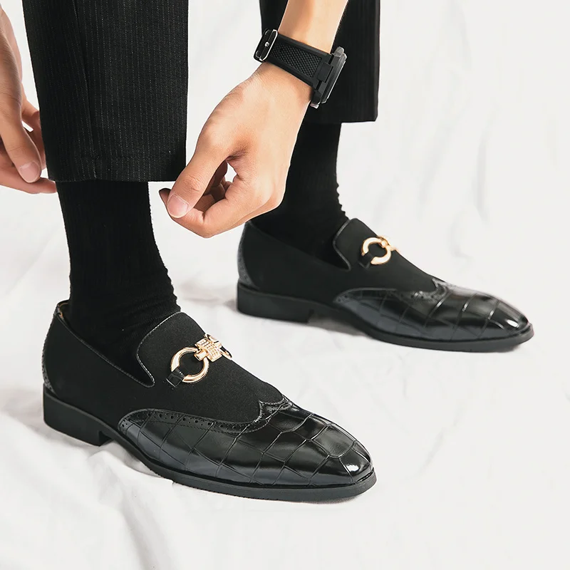 Обувки; Мъжки кожени официални модни лоферы; класически обувки за шофиране без шнур; мъжки ежедневни мокасини на равна подметка; меки обувки за сватба-oxfords Изображение 3