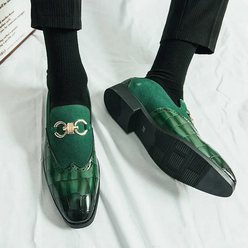 Обувки; Мъжки кожени официални модни лоферы; класически обувки за шофиране без шнур; мъжки ежедневни мокасини на равна подметка; меки обувки за сватба-oxfords Изображение 4