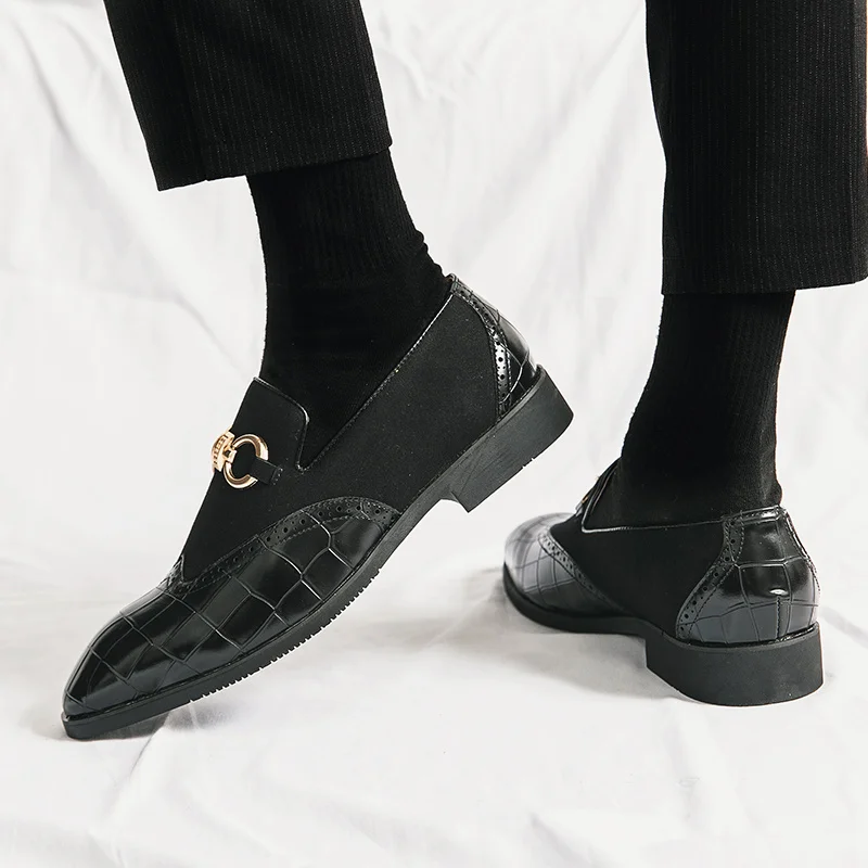 Обувки; Мъжки кожени официални модни лоферы; класически обувки за шофиране без шнур; мъжки ежедневни мокасини на равна подметка; меки обувки за сватба-oxfords Изображение 5