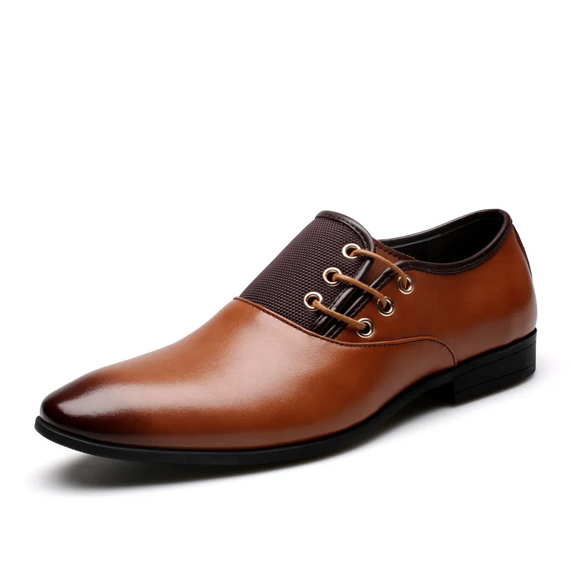 Мъжки обувки-Oxfords от естествена кожа върху плоска подметка, новост 2016 г., Модни мъжки обувки, Мокасини Sapatos Masculinos, социални Zapatos Hombre Изображение 3