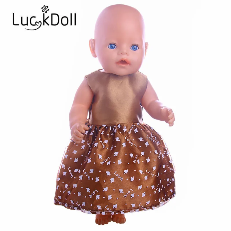 Нови постъпления, Кафява пола, ръчно изработени, подходящи за американската кукла 18 инча и кукли 43 см, подарък за деца, Безплатен доставка (Само облекло) Изображение 0