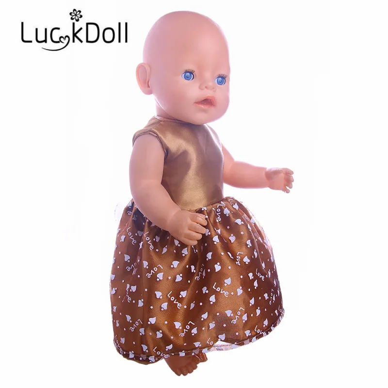 Нови постъпления, Кафява пола, ръчно изработени, подходящи за американската кукла 18 инча и кукли 43 см, подарък за деца, Безплатен доставка (Само облекло) Изображение 1