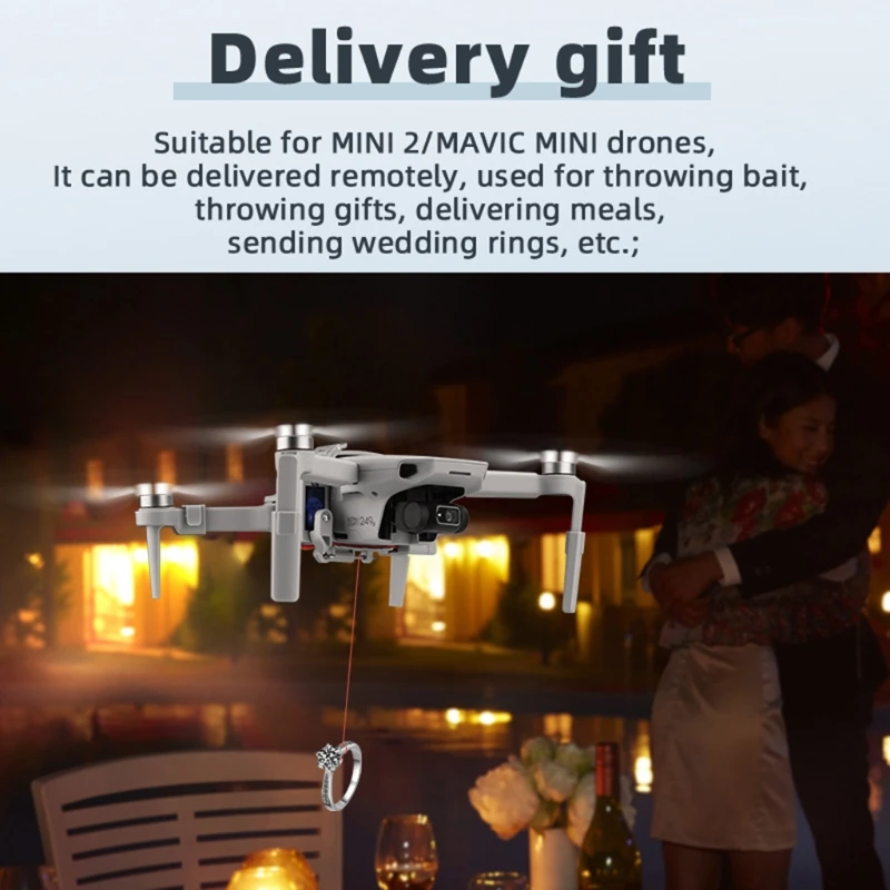 Система Airdrop за DJI-MINI 2/MAVIC MINI Drone Устройство за Доставка на Сватбена Оферти Диспенсер Хвърля Въздушен Транспорт Подарък Изображение 4