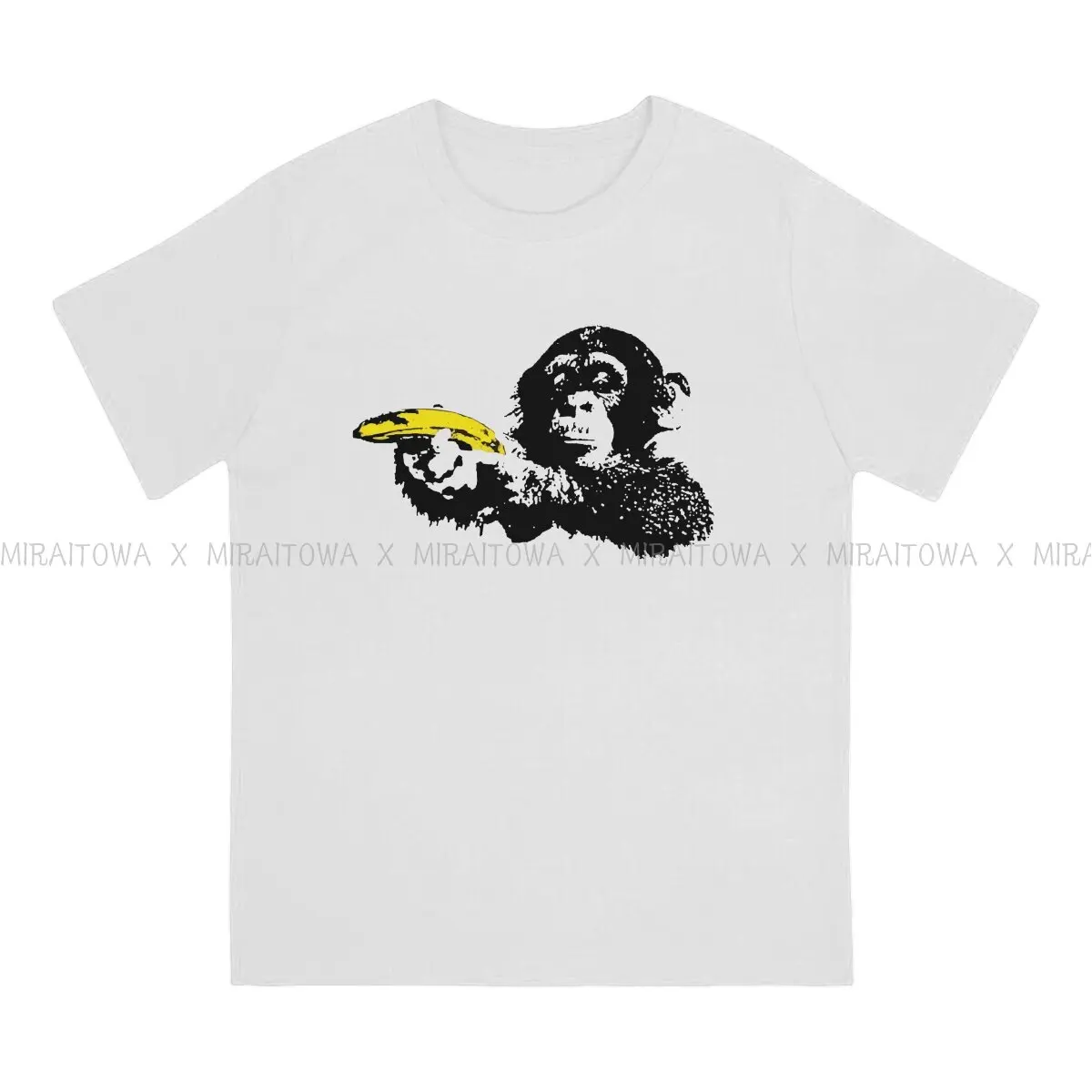 Бананова Маймуна Banksy Стенни Графити Мъжка Тениска Класическа Мода Свободна Тениска С Кръгло Деколте Harajuku Облекло Изображение 1