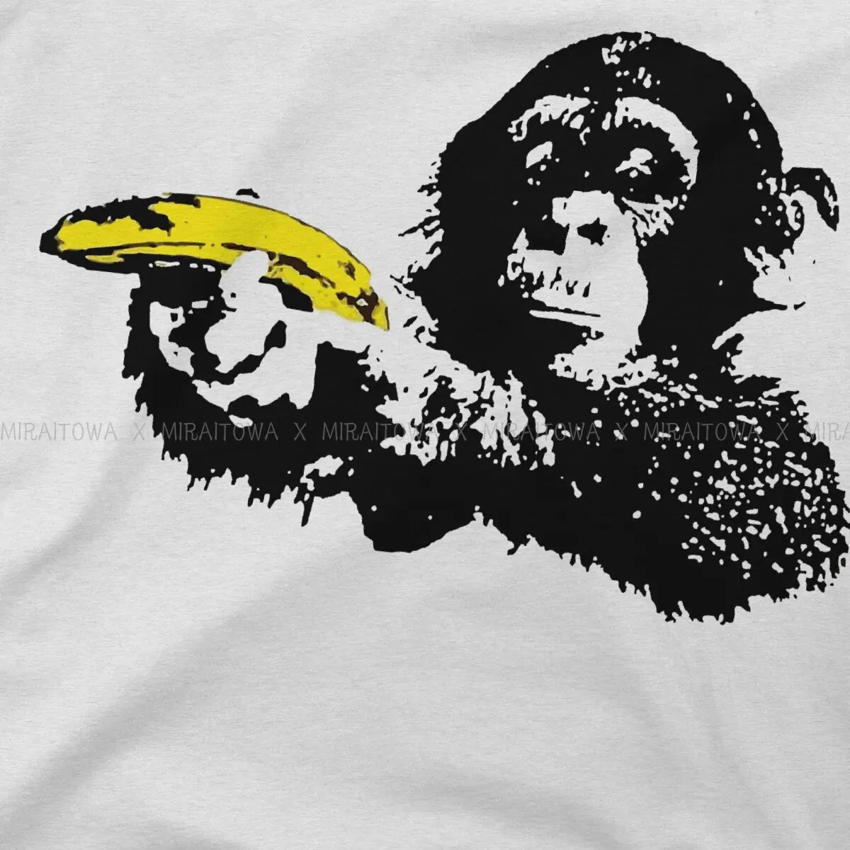 Бананова Маймуна Banksy Стенни Графити Мъжка Тениска Класическа Мода Свободна Тениска С Кръгло Деколте Harajuku Облекло Изображение 3