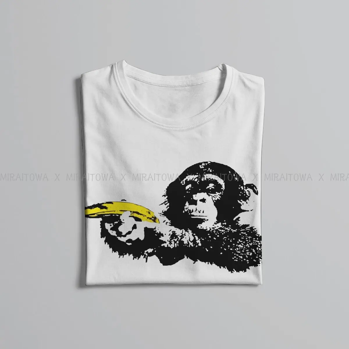 Бананова Маймуна Banksy Стенни Графити Мъжка Тениска Класическа Мода Свободна Тениска С Кръгло Деколте Harajuku Облекло Изображение 4